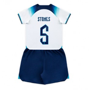 Anglia John Stones #5 Koszulka Podstawowych Dziecięca MŚ 2022 Krótki Rękaw (+ Krótkie spodenki)